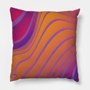Wavy Purple And Orange Stripes Pillow