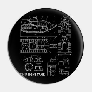 FT-17 Light Tank - WW1 Blueprint Pin