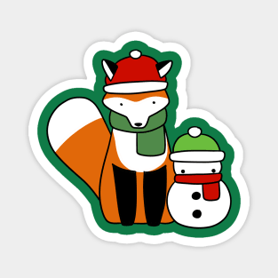 Fox and Snowman Magnet