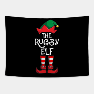 Rugby Elf Matching Family Christmas Tapestry