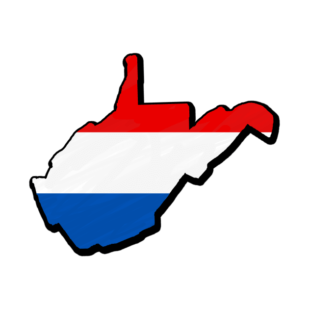 Red, White, and Blue West Virginia Outline by Mookle