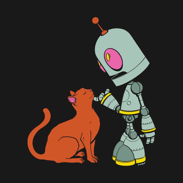 The Robot Met A Cat by JIMBOT