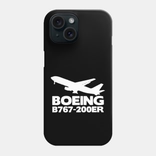 Boeing B767-200ER Silhouette Print (White) Phone Case