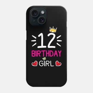 Kids 12th Birthday Girl Crown Princess Phone Case