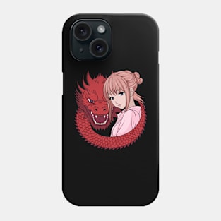 Anime Girl with Dragon Phone Case