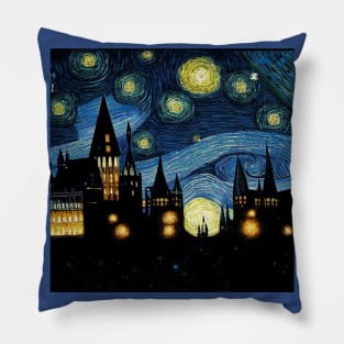 Starry Night Wizarding School Van Gogh Pillow