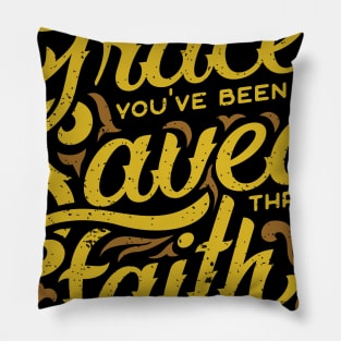 By Grace Through Faith Ephesians 2-8 Christian Tshirt Pillow