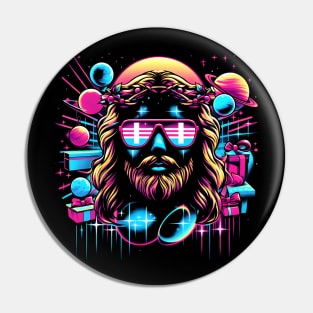 COOL SUNGLASS JESUS PLANETS RETRO 80'S NEON VIBE Pin