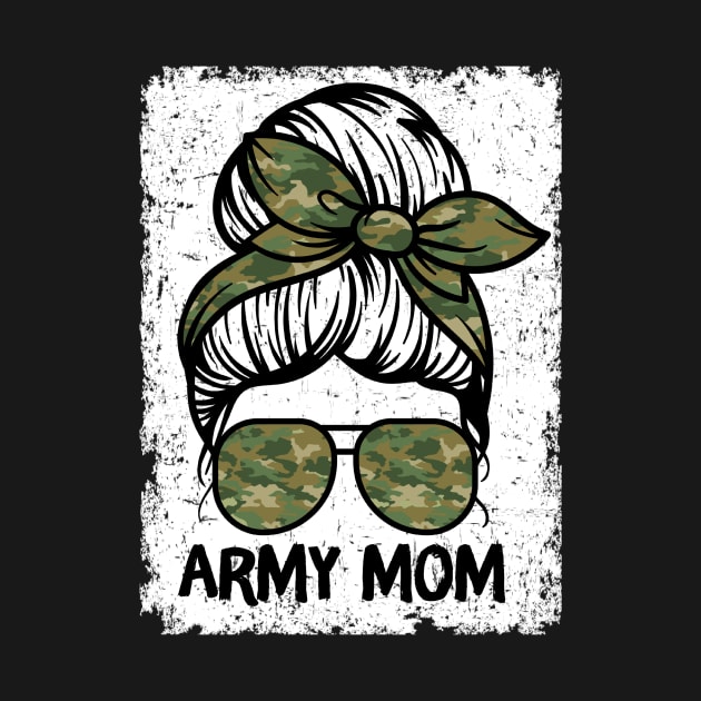 Army Mom Messy Bun by Teewyld