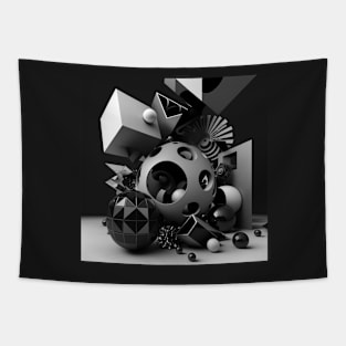 Living Life in Black and White Abstract Art Tapestry