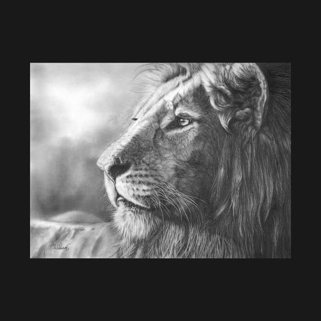 Courageous lion portrait by Mightyfineart