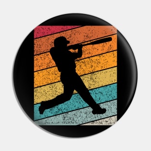 Baseball Outdoor Sports Retro Sunset Design Pin