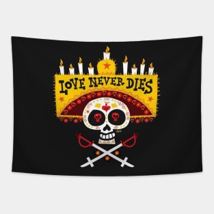 Muerte skull Love never Dies Tapestry