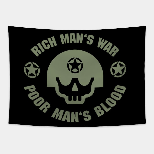 Rich Man's War (Green) Tapestry by Graograman