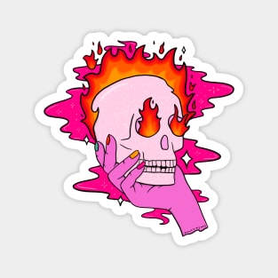 Skull on Fire Magnet