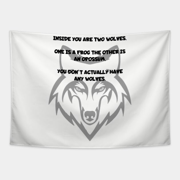 Two Wolves tee Tapestry by Among the Leaves Apparel