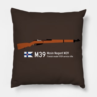 Finnish M39 Mosin Nagant M39 Historical Finnish model 1939 service rifle white Pillow