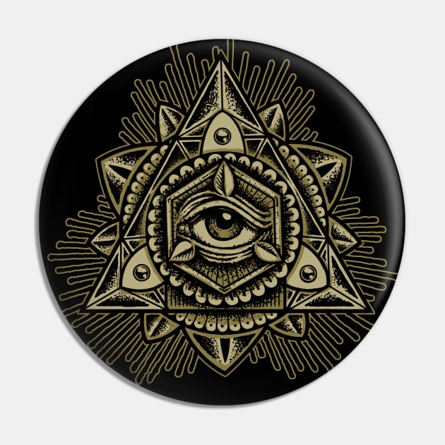 Sacred Trinity Eye Pin by Roberto Jaras Lira