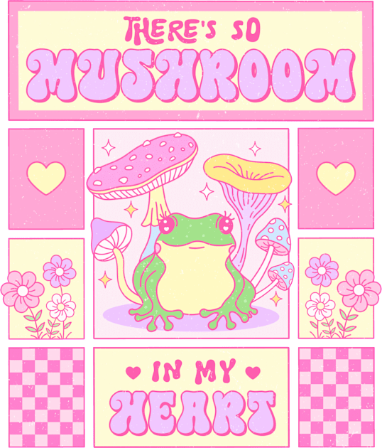 Theres So Mushroom In My Heart. Frog In Love. Happy Valentines Day Kids T-Shirt by Pop Cult Store