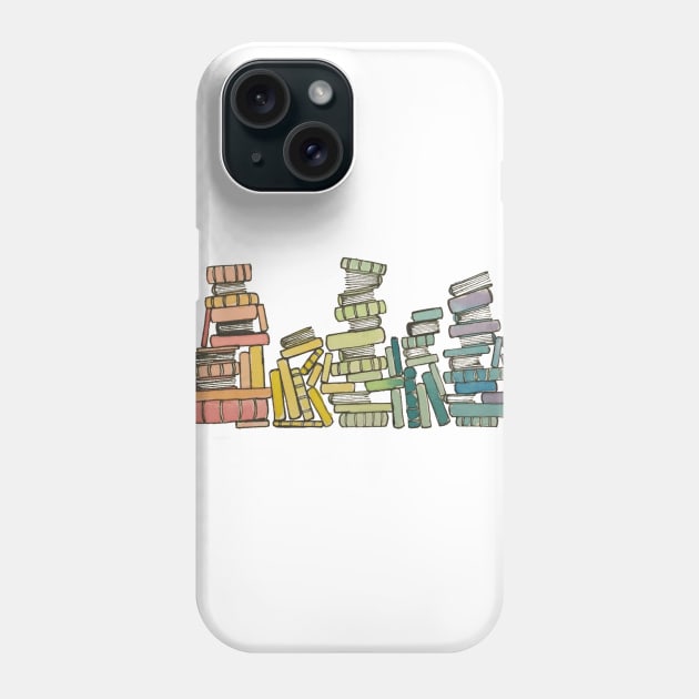 Rainbow of Books Phone Case by BiblioartsbyEmma