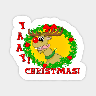 Rudolph The Reindeer Funny Christmas Retro Cartoon Magnet