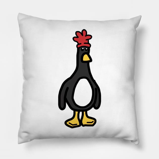 Feathers Mcgraw A Silent, Yet Villainous Penguin Red Chicken Funny Pillow by Ac Vai