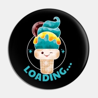 Summer Cone Loading Cute Ice Cream Face Pin