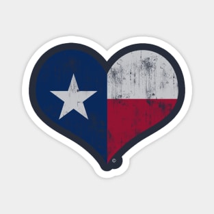 Vintage Texas Flag Heart Love Home Family Texan Magnet