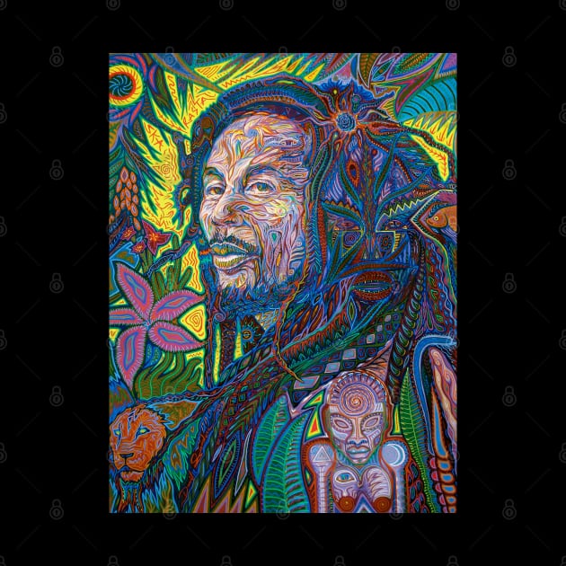 Psychedelic Reggae Rock Portrait by sandersart