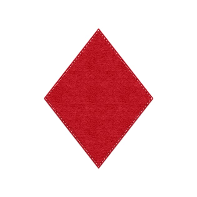 Red Diamond Faux Felt | Deck of Cards Style | Cherie's Art (c)2020 by CheriesArt