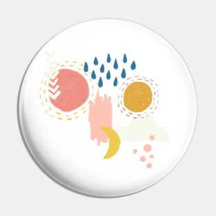 Abstract Weather - Coral + Blue Pin