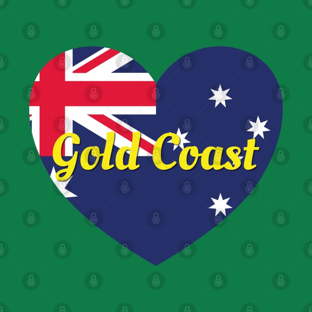Gold Coast QLD Australia Australian Flag Heart by DPattonPD