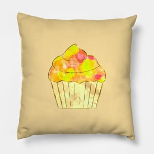 Watercolor Cupcake Painting Pillow