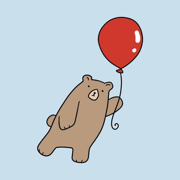 Red Balloon Grizzly Bear by saradaboru