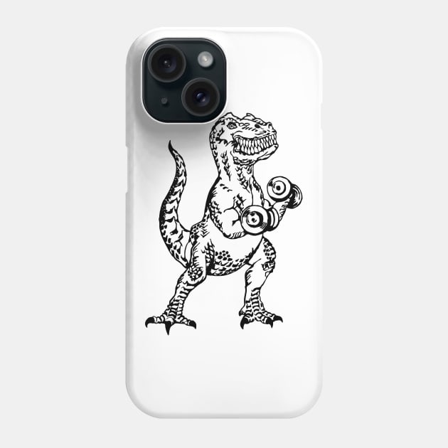 SEEMBO Dinosaur Weight Lifting Dumbbells Fitness Gym Workout Phone Case by SEEMBO