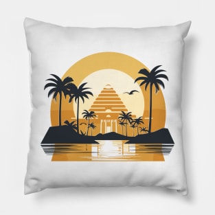 Ancient Egypt Pharaohs, Pyramids, Ancient Elegance: Tropical Sunset Pillow