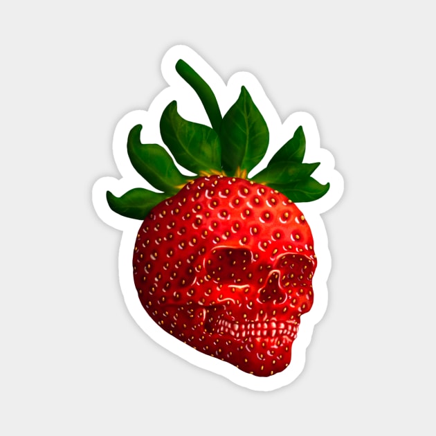 Strawberry Skull Magnet by Lyara Costa