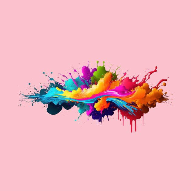 Rainbow wave. Colorful paint splash. by MariDein