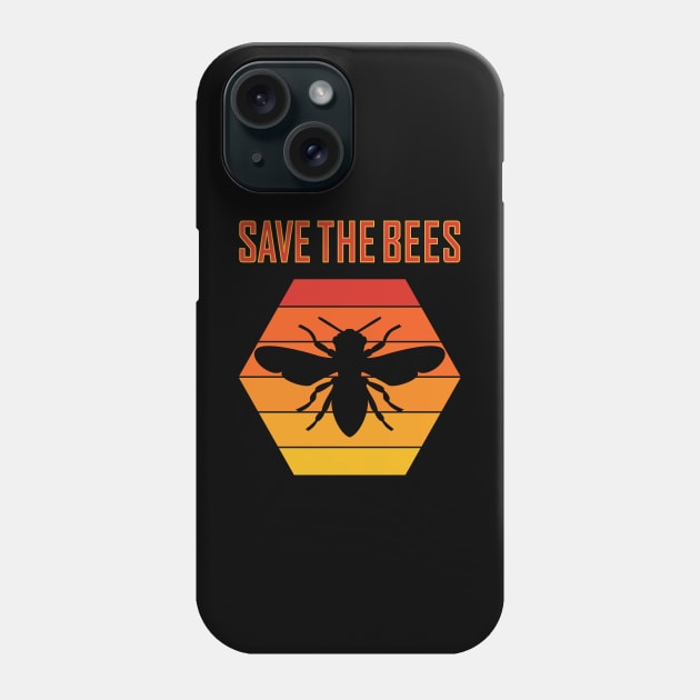 SAVE THE BEES Retro Vintage Style Climate Change Advocate original design Phone Case by CoolFactorMerch