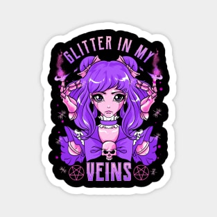 Glitter In My Veins Witchcraft Manga Anime Girl Magnet