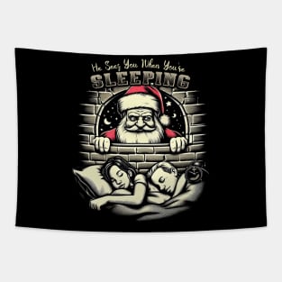 Naughty Santa Claus // Vintage Design Tapestry