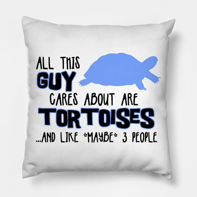 All this GUY cares about are TORTOISES... and like *maybe* 3 people Pillow by The Lemon Stationery & Gift Co