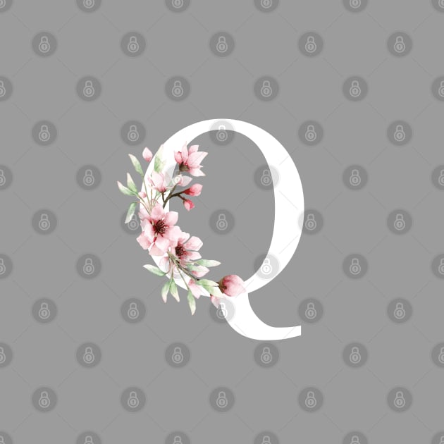 Letter Q Monogram With Cherry Blossoms by thesnowwhyte