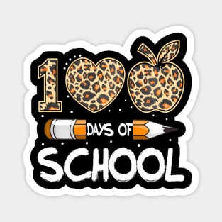 100 Days Of School Leopard Teacher Kids 100Th Day Of School Magnet