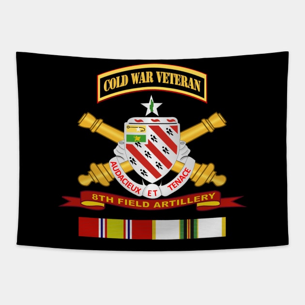 8th Field Artillery w Br - Ribbon COLD WAR Vet Tab Tapestry by twix123844