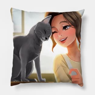 A cat will make your life happier Pillow