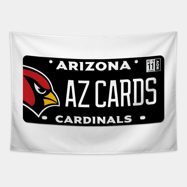 Arizona Cardinals Vanity Plate Tapestry by LunaGFXD