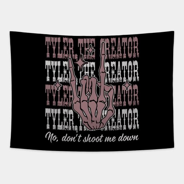 No, don't shoot me down Skeleton Country Music Lyrics Tapestry by Beetle Golf