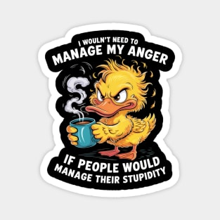 I would need to manage my anger if people manage stupidity Magnet