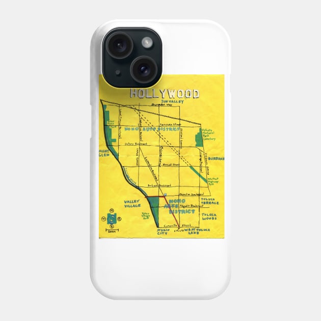 North Hollywood Phone Case by PendersleighAndSonsCartography